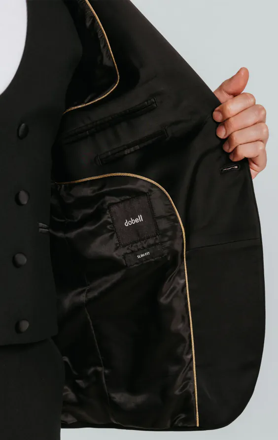 Veste de smoking noir coupe slim à col châle - photo 4