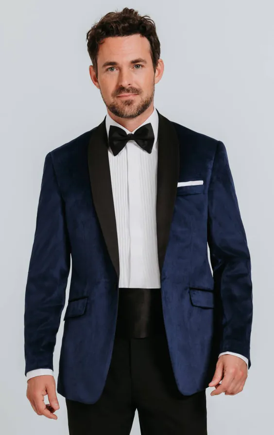 Veste velours bleu marine