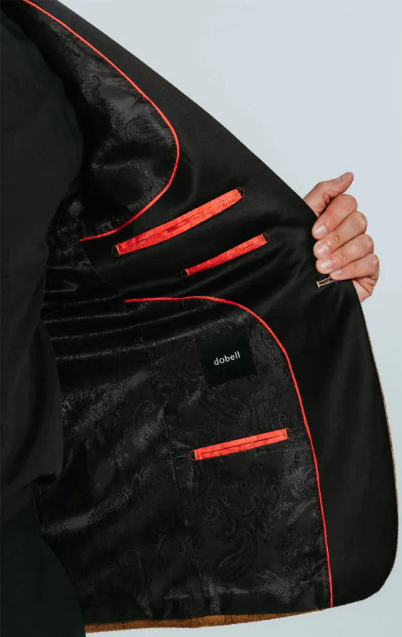 Veste de smoking en velour motif cachemire Or - photo 4