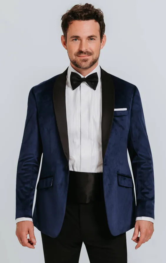 Veste velours slim bleu marine Veste velours slim bleu marine