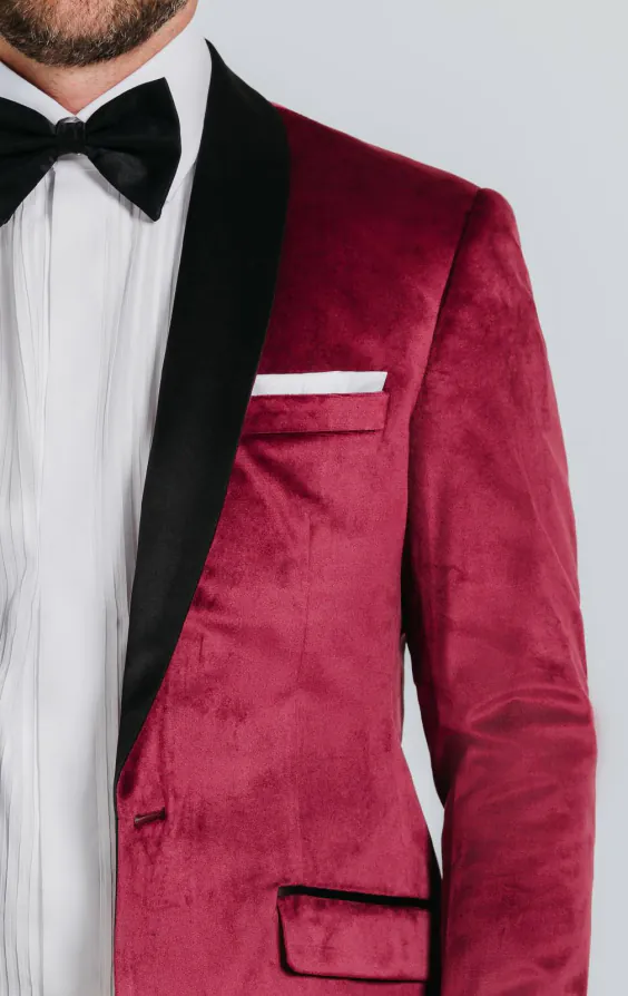 Veste velours slim bordeaux - photo 3