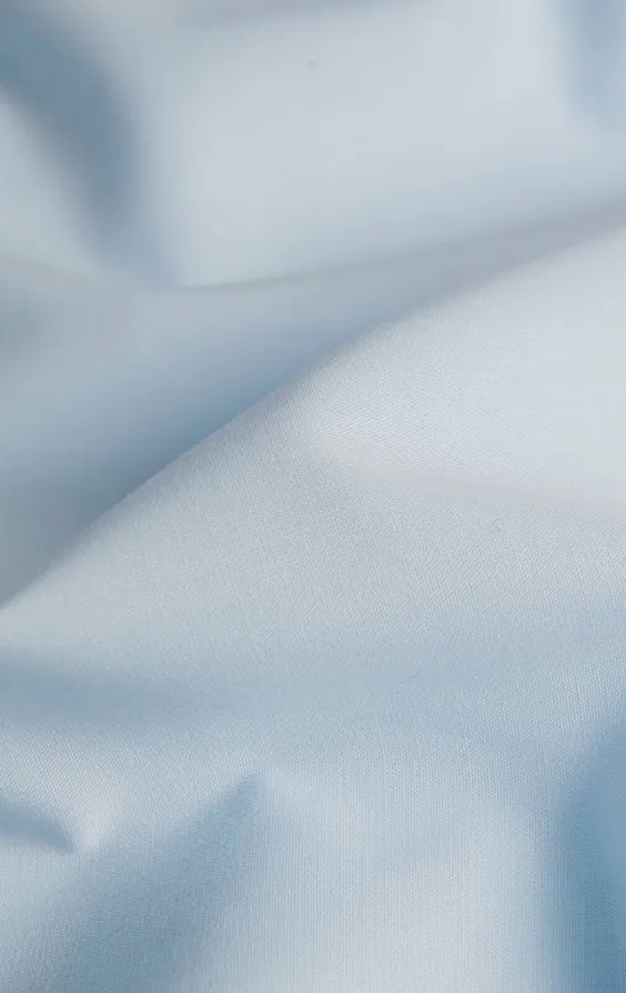 Bleu clair chemise d'entretien facile en popeline,100% coton - photo 3