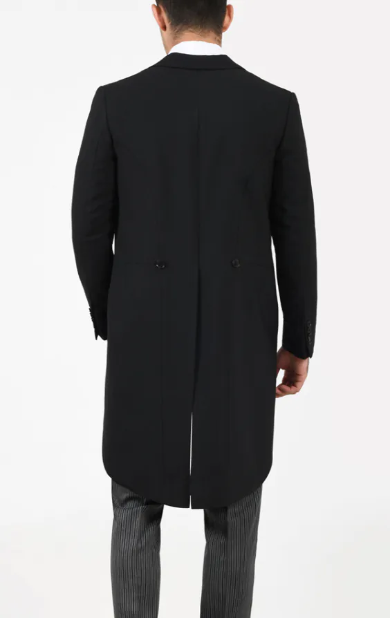 Costume de Cérémonie Herringbone Noir, 1 Bouton avec Pantalons Rayés - photo 3