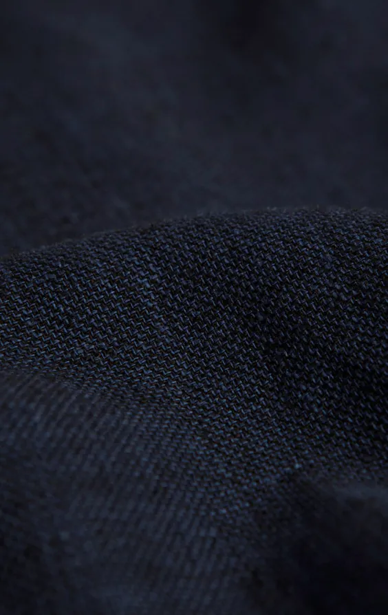 Gilet en lin bleu marine - photo 3