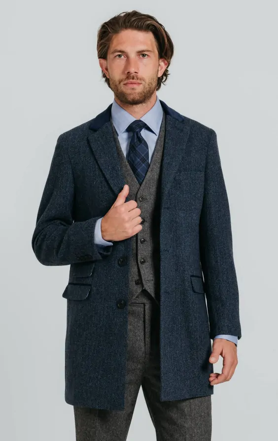 Veste en tweed bleu pour femme | Maje