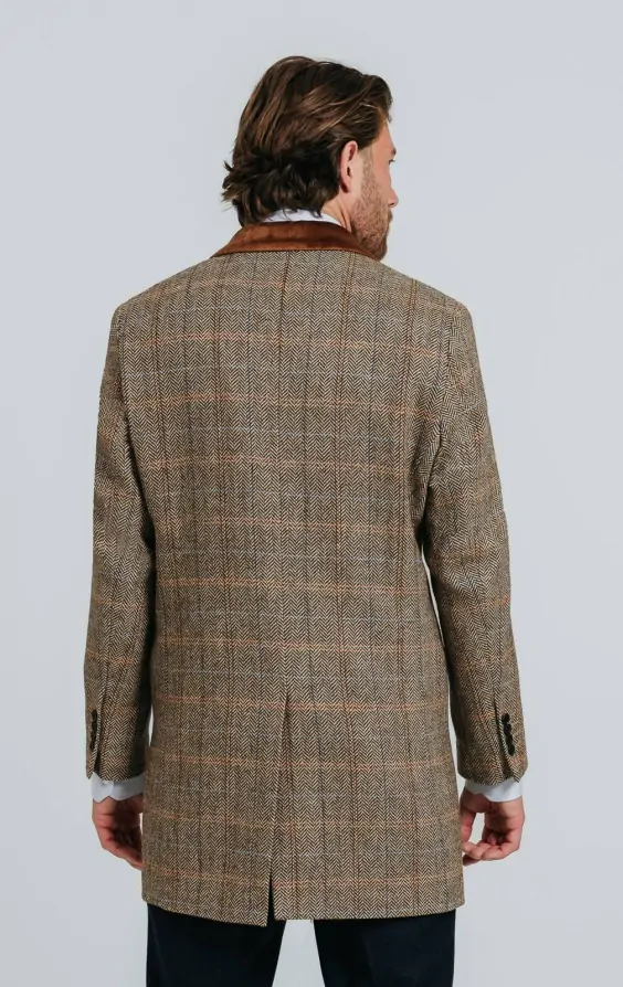 Manteau Tweed Woodgreen Vert à Carreaux – Laine Mélangée, Fabrication Britannique, Taille 16
