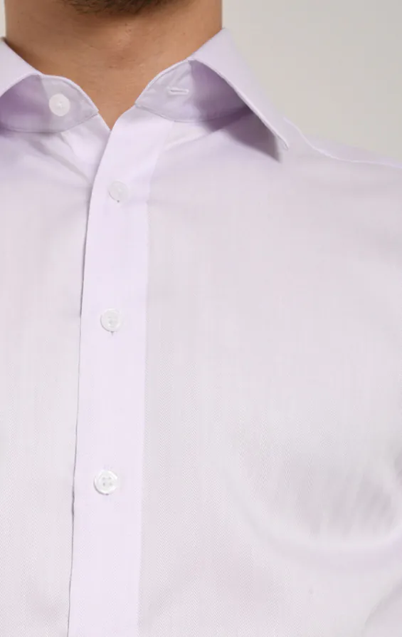 Lila chemise à chevrons, 100% coton, facile d'entretien - photo 1