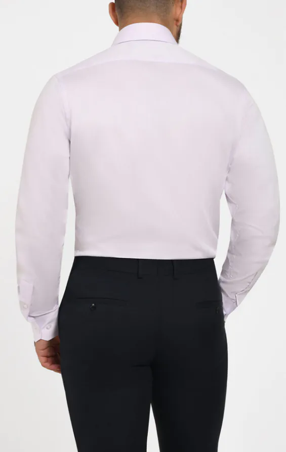 Lila chemise à chevrons, 100% coton, facile d'entretien - photo 2