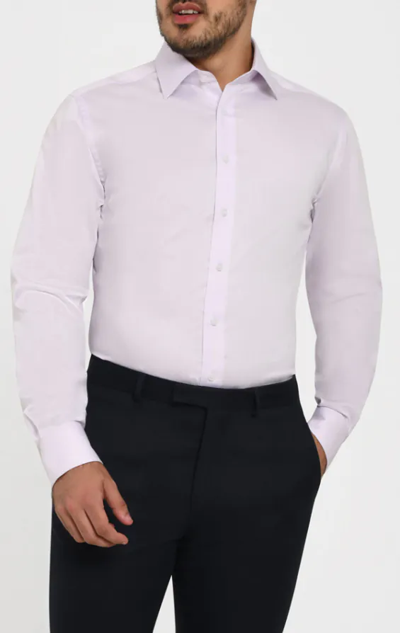 Lila chemise à chevrons, 100% coton, facile d'entretien