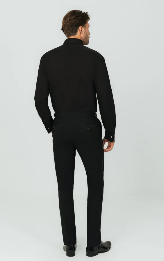 Chemise habillée unie noire, col standard - photo 4