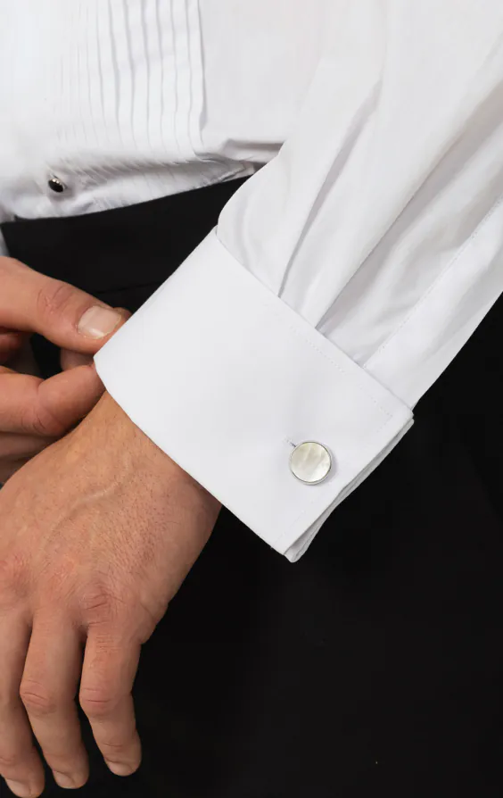 Chemise habillée, plastron plissée devant, col standard, 100% coton - photo 3