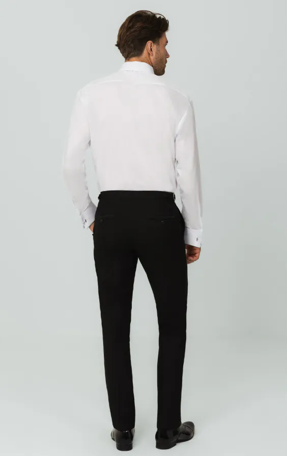 Chemise habillée, plastron plissée devant, col standard, 100% coton - photo 4