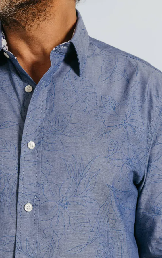 Chemise à imprimé floral bleu - photo 2