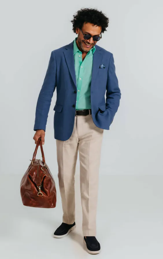 Chemise en lin aqua - photo 1
