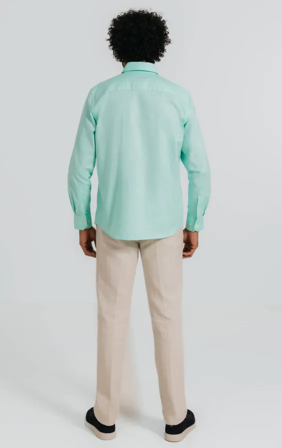 Chemise en lin aqua - photo 3