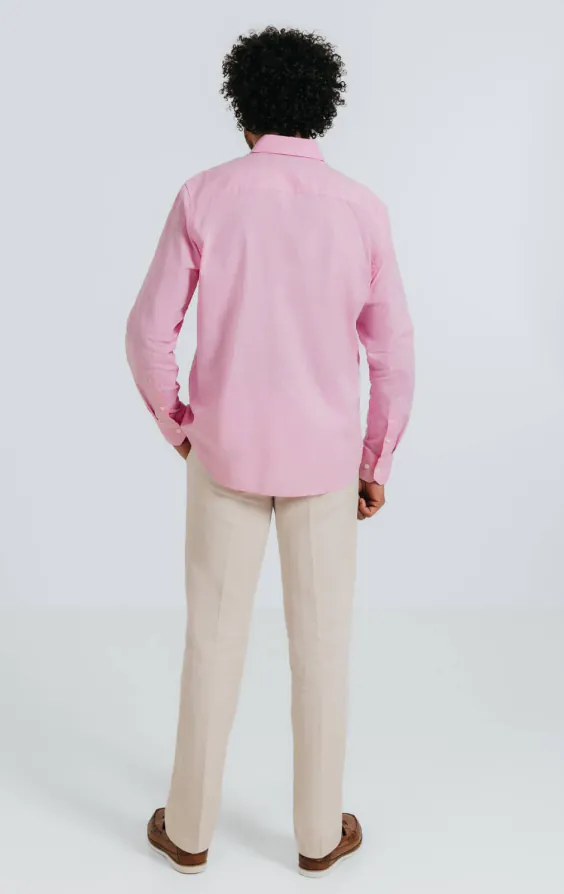 Chemise en lin rose - photo 4