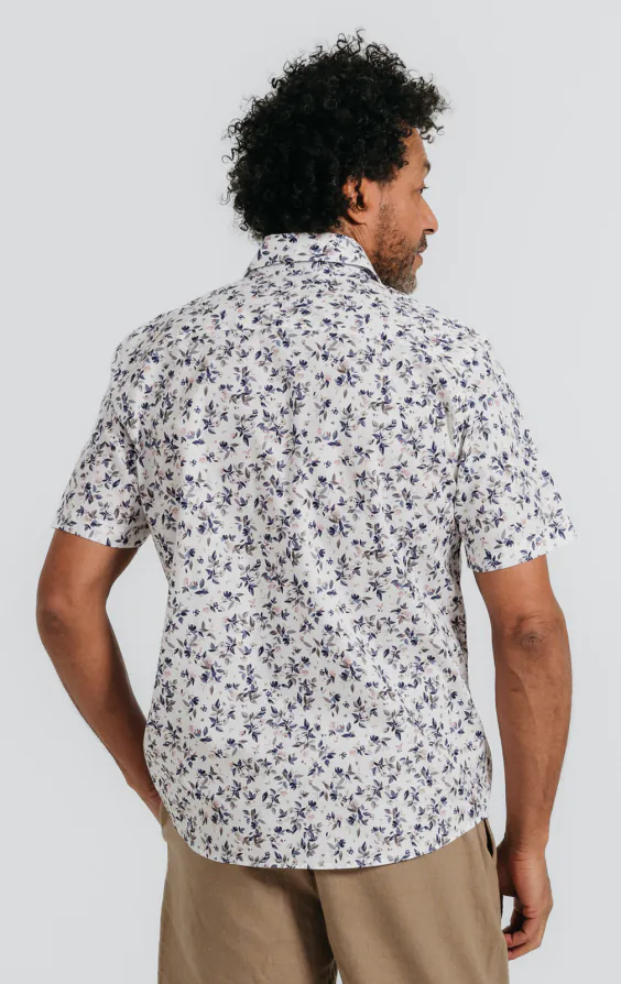 Chemise à manches courtes en coton à imprimé floral - photo 3