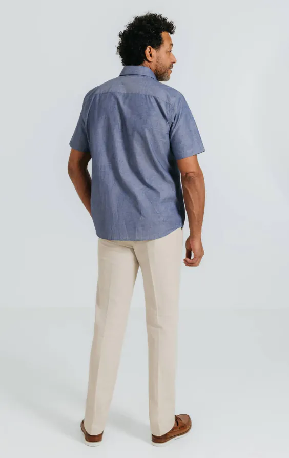 Chemise à manches courtes à imprimé floral bleu - photo 3