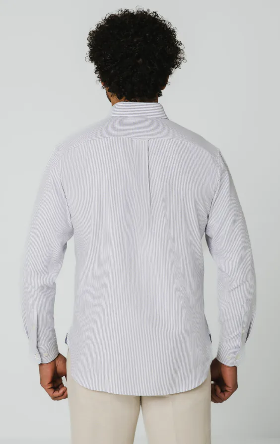 Chemise oxford à rayures bleues et blanches - photo 4 Chemise oxford à rayures bleues et blanches - photo 4