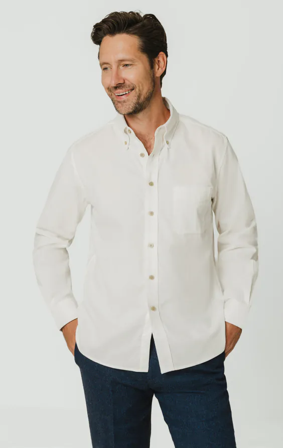 Chemise en velours côtelé écru Chemise en velours côtelé écru