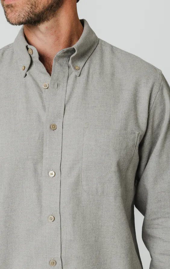 Chemise en coton brossé à gris clair - photo 2 Chemise en coton brossé à gris clair - photo 2