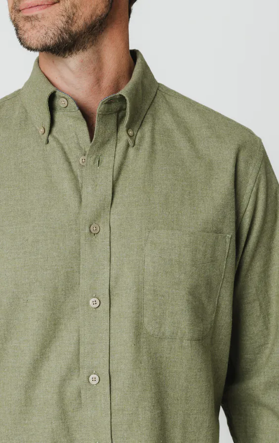 Chemise en coton brossé à vert sauge - photo 2 Chemise en coton brossé à vert sauge - photo 2