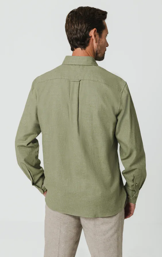Chemise en coton brossé à vert sauge - photo 4 Chemise en coton brossé à vert sauge - photo 4