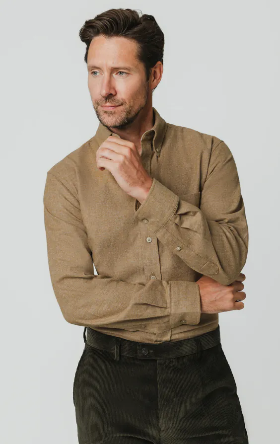 Chemise en coton brossé à marron - photo 3 Chemise en coton brossé à marron - photo 3