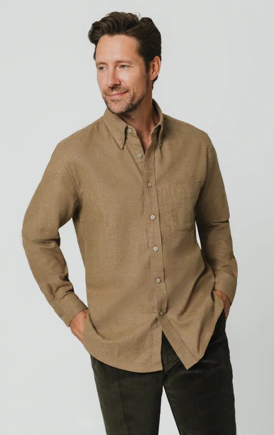 Chemise en coton brossé à marron Chemise en coton brossé à marron