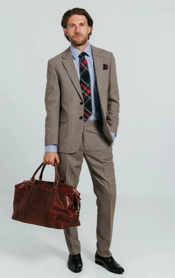 Costume tweed marron à chevrons - photo 1 Costume tweed marron à chevrons - photo 1