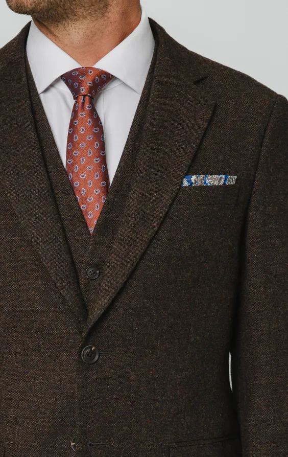 Costume 3 pièces tweed Donegal brun foncé - photo 3 Costume 3 pièces tweed Donegal brun foncé - photo 3