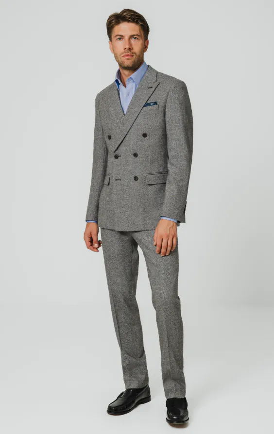 Costume en sergé tweed gris - photo 1 Costume en sergé tweed gris - photo 1