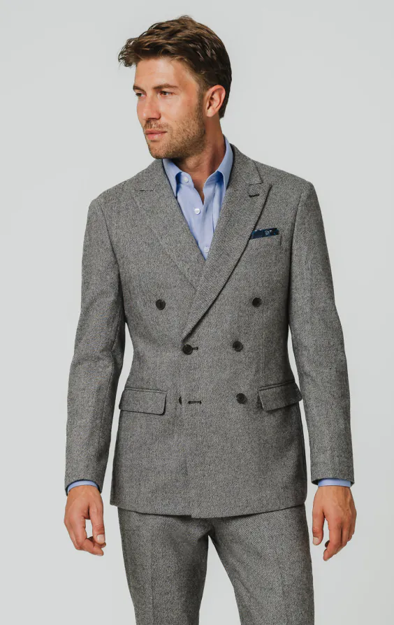 Costume en sergé tweed gris Costume en sergé tweed gris