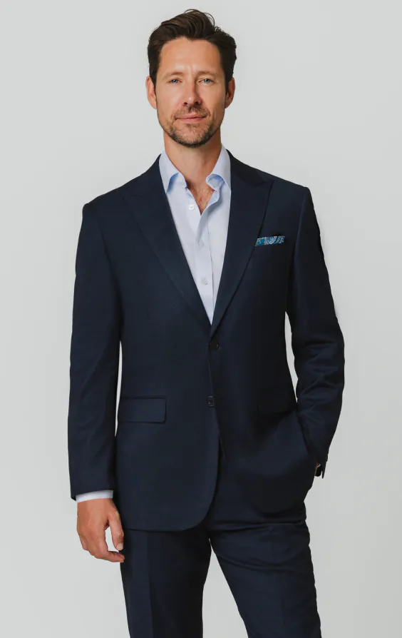 Costume en œil-de-perdrix bleu marine Costume en œil-de-perdrix bleu marine