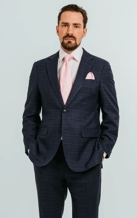 Chemise rose costume bleu online