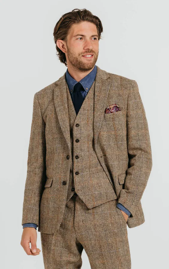 Blazer Harris Tweed Mario Barutti - Taille UK 44S, Carreaux, Occasion Très Bon état
