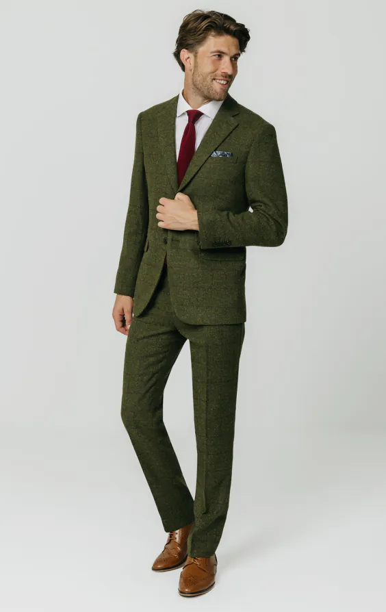 Costume tweed verte à gros carreaux - photo 1 Costume tweed verte à gros carreaux - photo 1