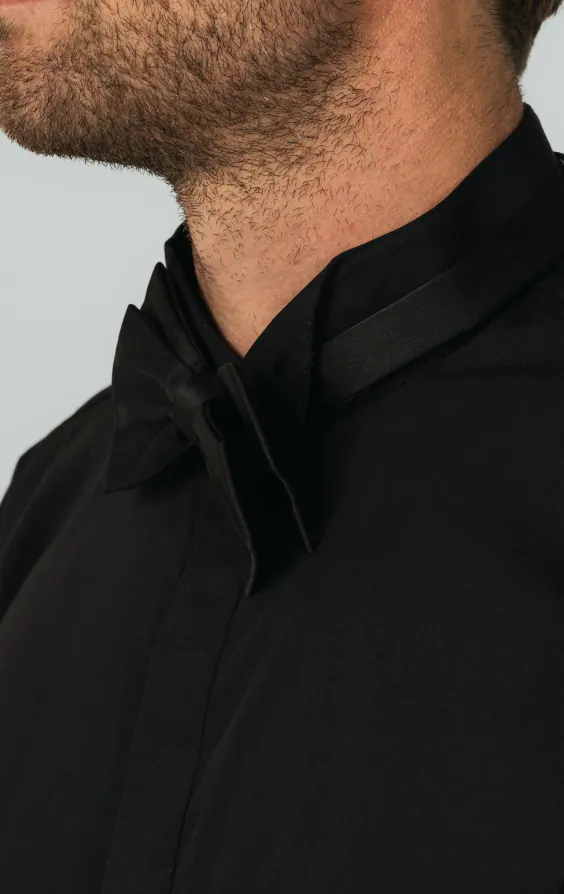 Chemise habillée unie noire, col cassé - photo 2 Chemise habillée unie noire, col cassé - photo 2