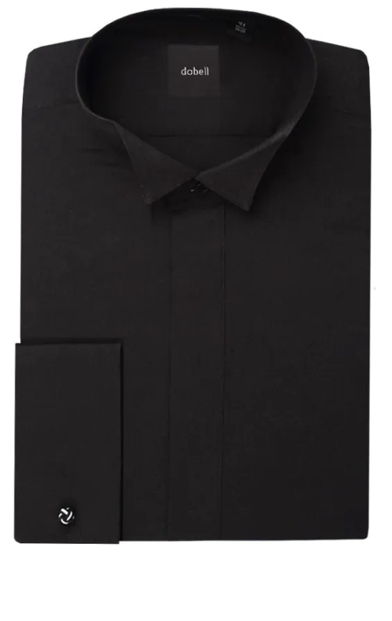 Chemise habillée unie noire, col cassé - photo 1 Chemise habillée unie noire, col cassé - photo 1