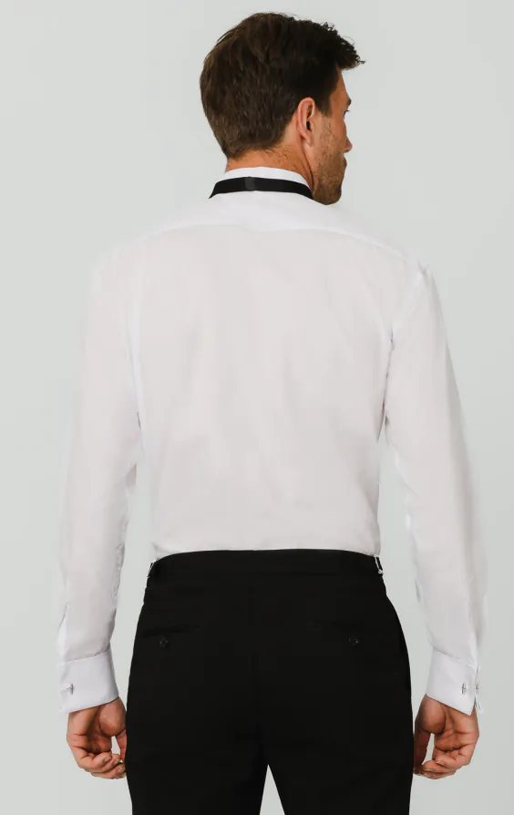 Chemise blanche, plissé devant, coupe slim avec col cassé - photo 5 Chemise blanche, plissé devant, coupe slim avec col cassé - photo 5