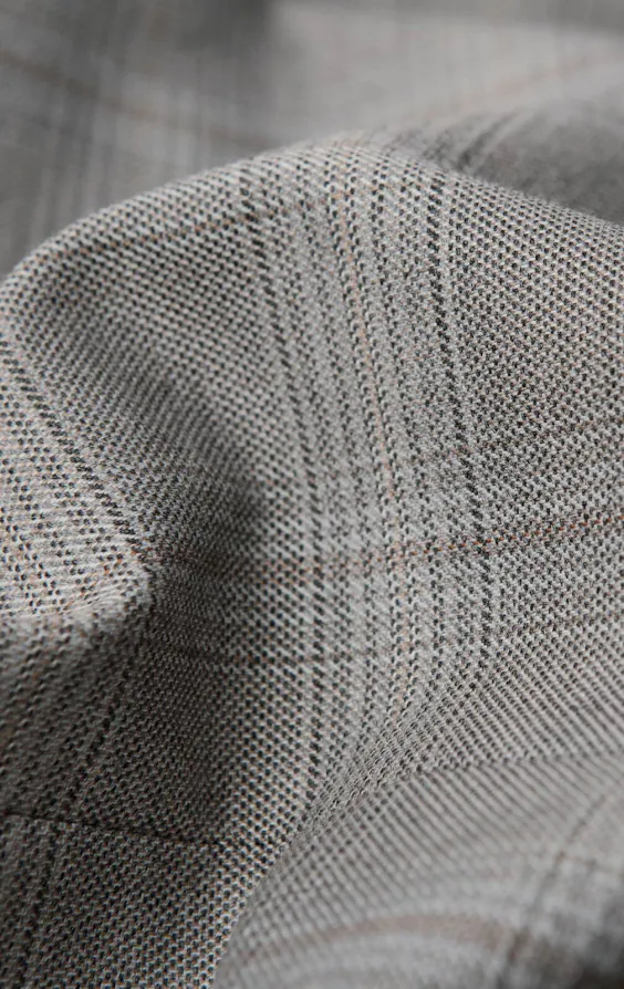 Veste de costume à carreaux taupe avec revers à pointe - photo 6 Veste de costume à carreaux taupe avec revers à pointe - photo 6