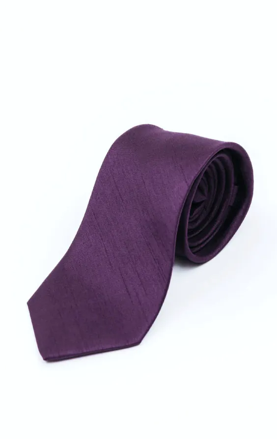 Cravate doupion violet foncé