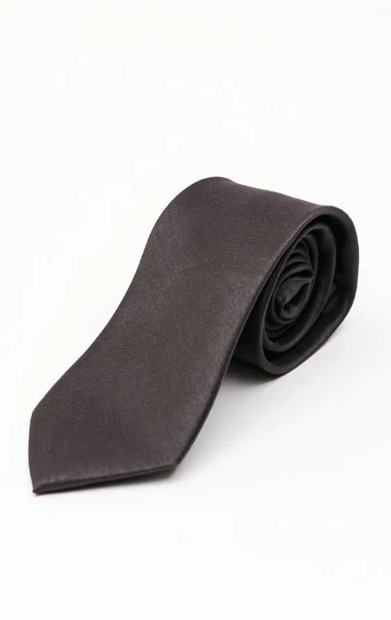 Cravate doupion gris foncé