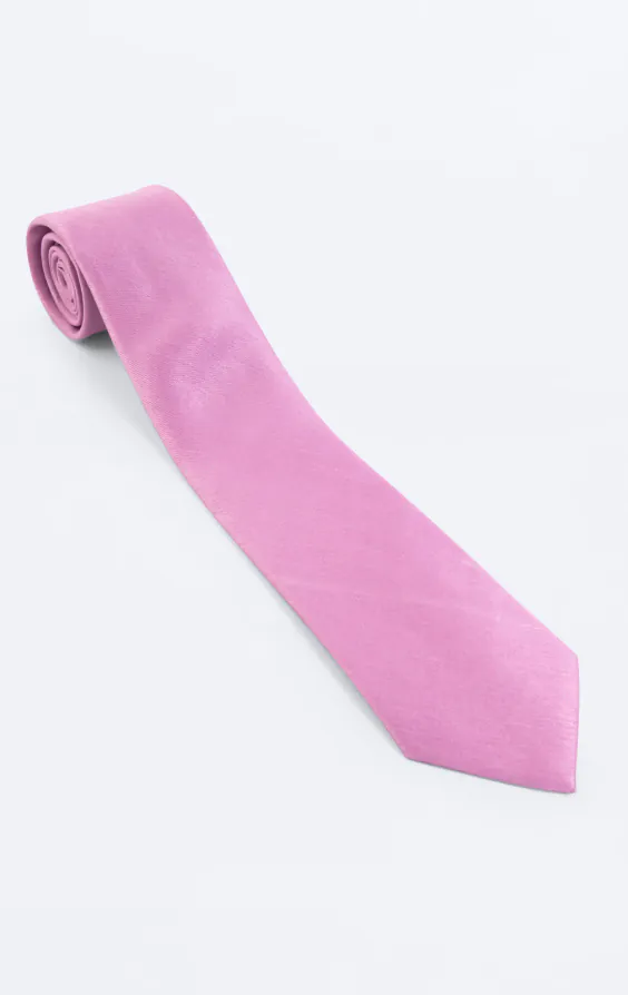 Cravate doupion rose - photo 2