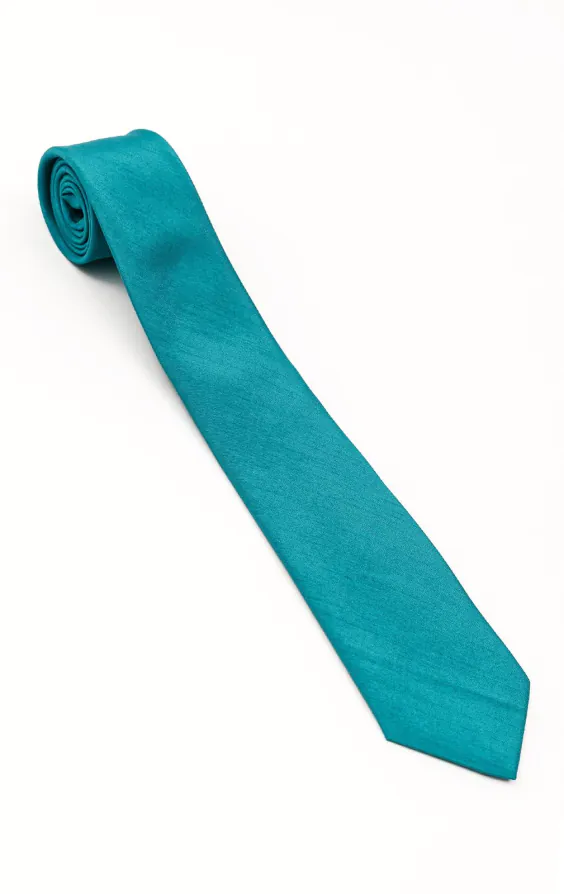 Cravate doupion turquoise - photo 1