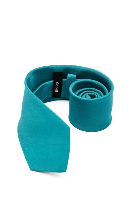 Cravate doupion turquoise - photo 2