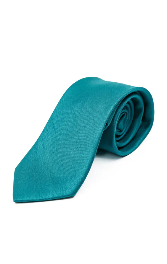 Cravate doupion turquoise