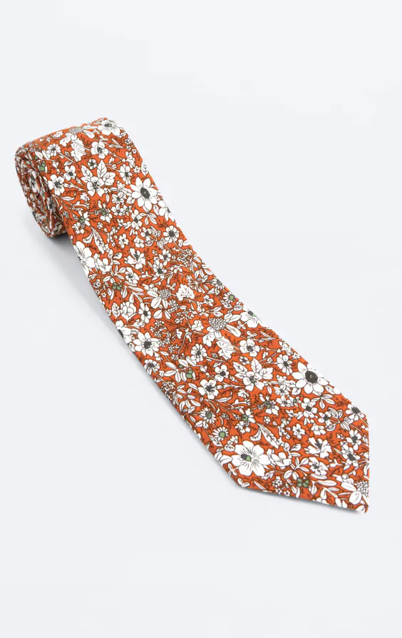 Cravate fleurie orange - photo 2 Cravate fleurie orange - photo 2