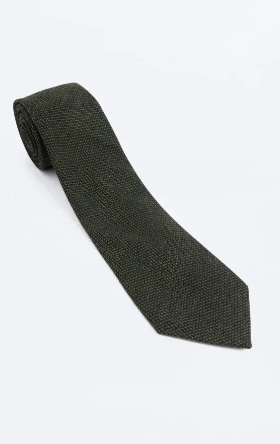 Cravate tissée verte - photo 2