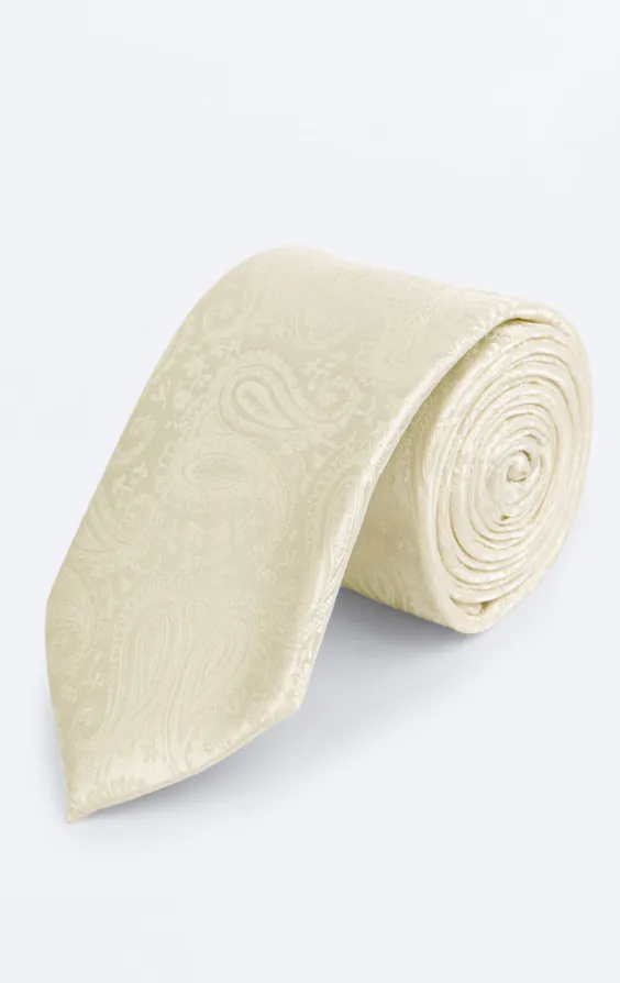 Cravate crème à motif cachemire